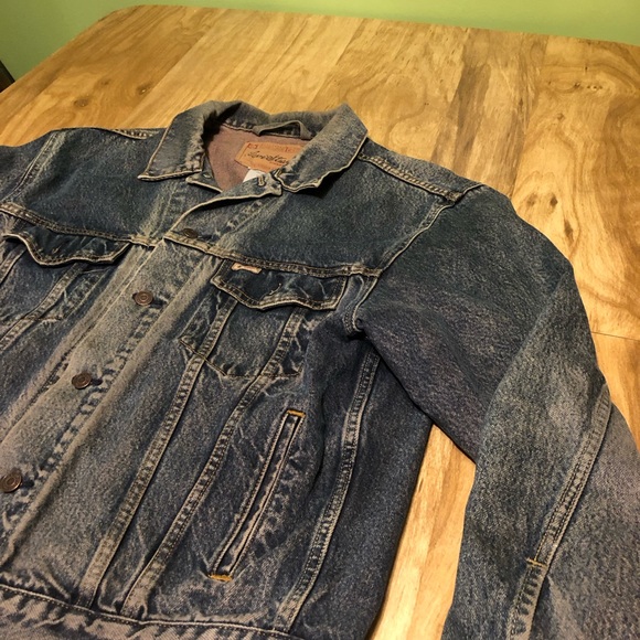 Men’s Levi Strauss Signature Denim Jean Trucker Jacket Western Wash Size Medium - Picture 3 of 11